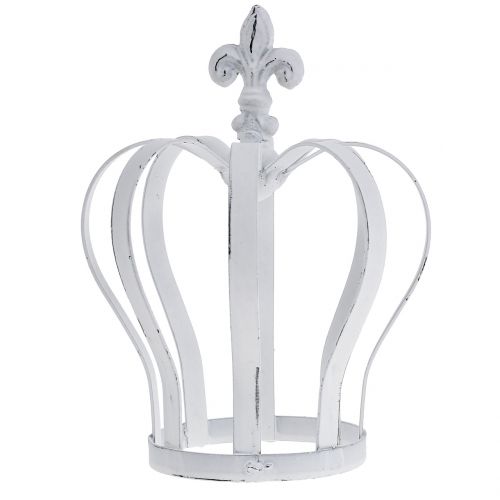 Floristik24 Couronne métal blanc Ø13cm H17,5cm