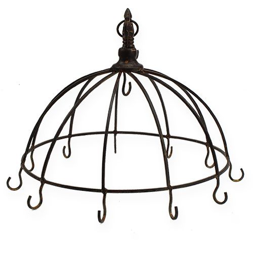 Floristik24 Couronne métal à suspendre marron rouille Ø31cm H31cm