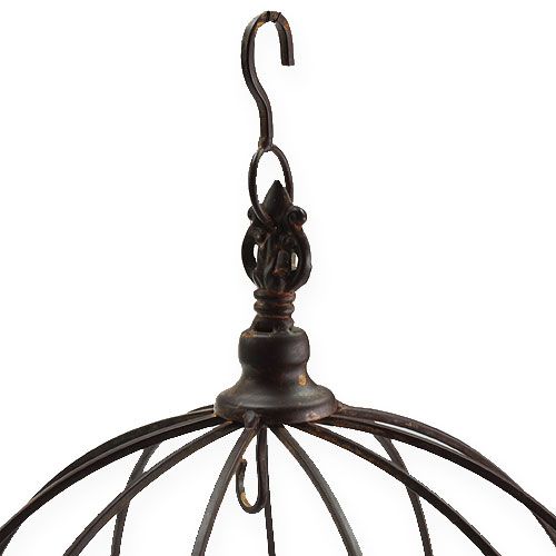 Article Couronne métal à suspendre marron rouille Ø31cm H31cm