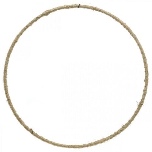 Anneau décoratif cordon de jute enroulé en métal anneau en métal Ø25cm 10pcs