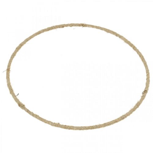 Article Anneau décoratif cordon de jute enroulé en métal anneau en métal Ø25cm 10pcs