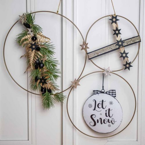 Article Anneau en métal anneau décoratif Anneau Scandi boucle décorative or Ø30,5cm 6 pcs