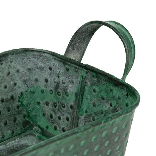 Floristik24 Bac en métal rectangulaire vert 30  x 11 cm H. 6 cm