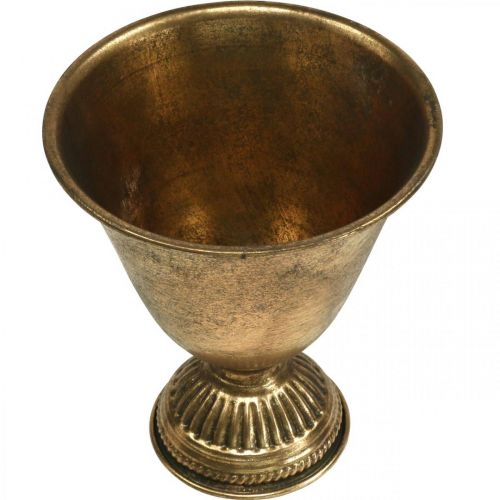 Floristik24 Bol métal gobelet décoration métal doré aspect antique H16cm