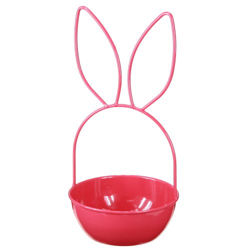 Article Pot de fleurs de Pâques décoratif, lapin, panier en métal pour intérieur/extérieur, 33 cm