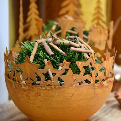 Floristik24 Bol en métal avec étoiles, décoration de Noël, vase décoratif patine Ø25cm H20,5cm