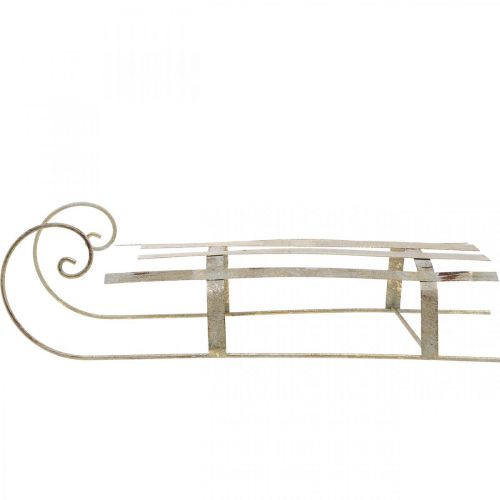 Luge pour Noël, décoration hivernale, luge décorative dorée, aspect antique L41cm H11cm