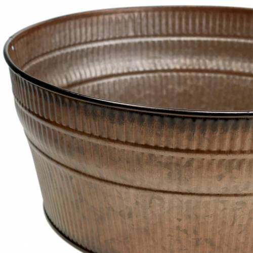 Jardinière orange / marron / vert zinc Ø27cm H12cm lot de 3