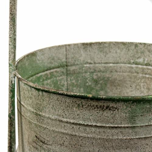 Article Support métal avec jardinières gris, vert H68cm