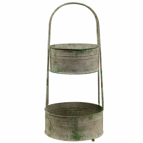 Floristik24 Support métal avec jardinières gris, vert H68cm