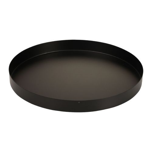 Article Plateau métal plateau décoratif plateau bougie rond noir Ø25cm 2pcs