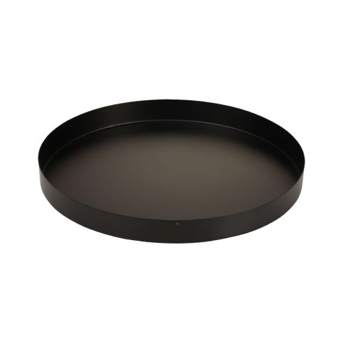 Floristik24 Plateau métal plateau bougie rond noir Ø20cm H2.5cm 2pcs