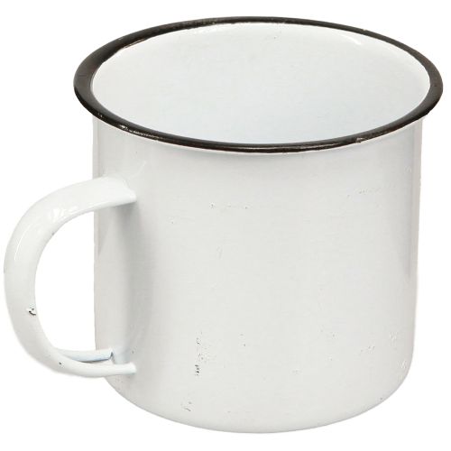 Article Coupe en métal pour plantes en métal blanc noir Ø9cm 4pcs