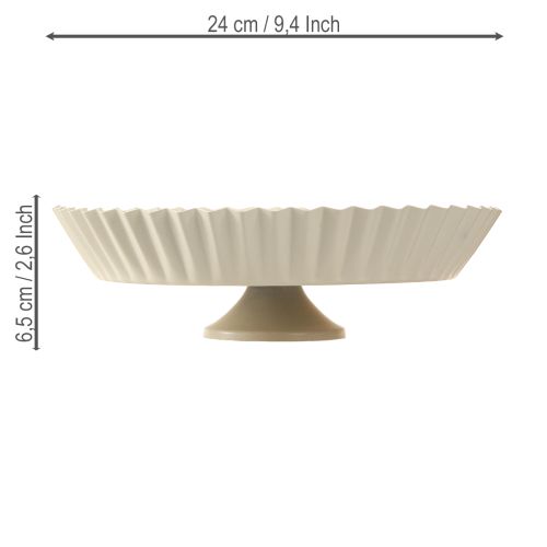 Article Assiette décorative rétro grise en métal avec base en métal Ø24cm 2pcs