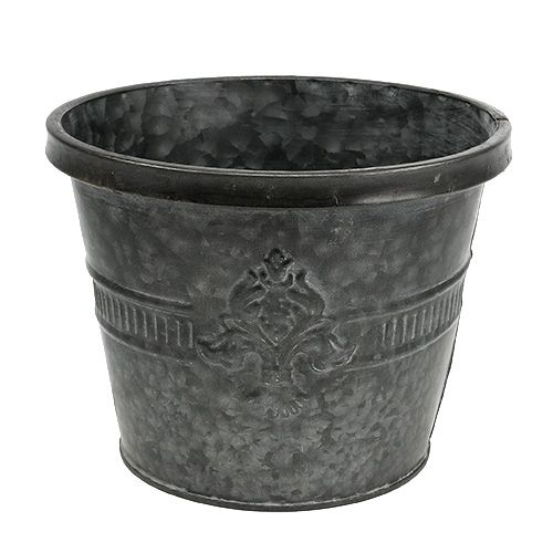 Floristik24 Pot en métal zinc avec motif Ø18,5cm H14,5cm