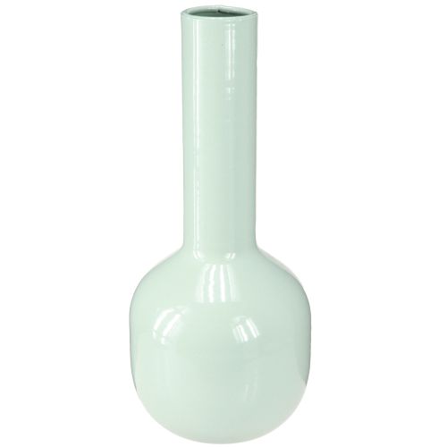Article Vase en métal émaillé vert menthe Ø10,5cm H25,5cm