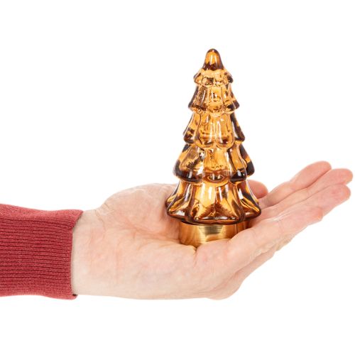 Sapins en verre LED décoratifs 13 cm intérieur set de 2 | Floristik24.fr