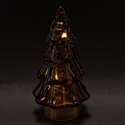 Sapins en verre LED décoratifs 13 cm intérieur set de 2 | Floristik24.fr
