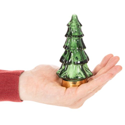 Sapins en verre avec LED, décoration de table Noël, 13 cm, lot de 2 | Floristik24.fr