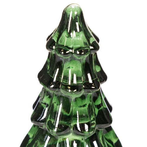 Sapins en verre avec LED, décoration de table Noël, 13 cm, lot de 2 | Floristik24.fr