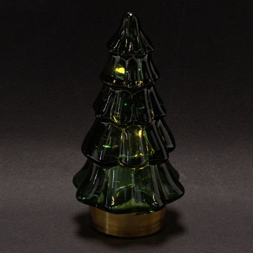 Sapins en verre avec LED, décoration de table Noël, 13 cm, lot de 2 | Floristik24.fr