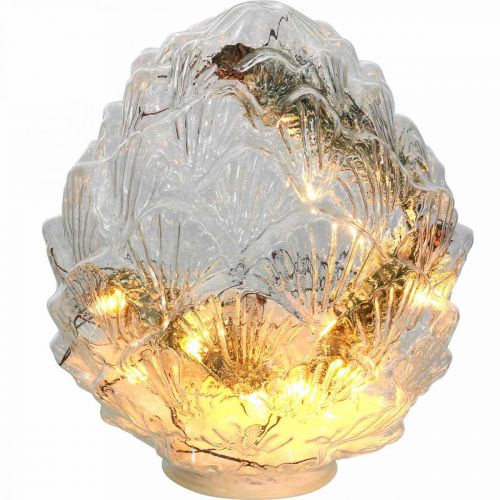 Floristik24 Lumières LED LED Cônes Décoration de Noël Minuterie Blanc Chaud 19.5cm