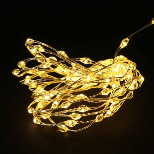 Article Chaine lumineuse LED fil lumineux avec piles blanc chaud 100 1.59m