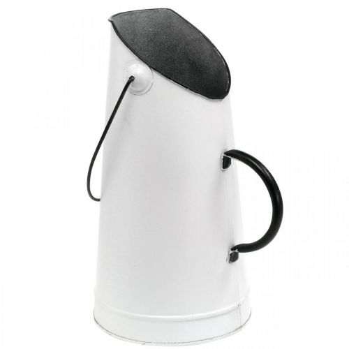 Floristik24 Pichet métal déco, pot à lait blanc, noir H30cm