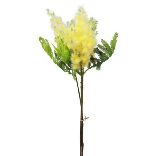 Article Plante Artificielle Acacia Argenté Mimosa Floraison Jaune 53cm 3 Pcs