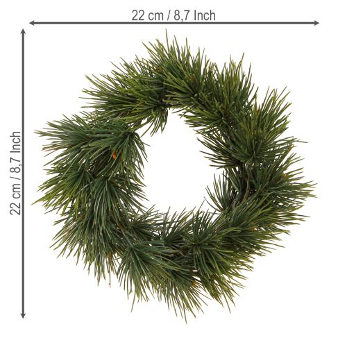 Floristik24 Mini couronne de l&#39;Avent artificielle comme de vraies aiguilles de pin Ø22cm
