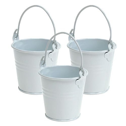 Floristik24 Mini seau blanc Ø6cm H6cm 12p