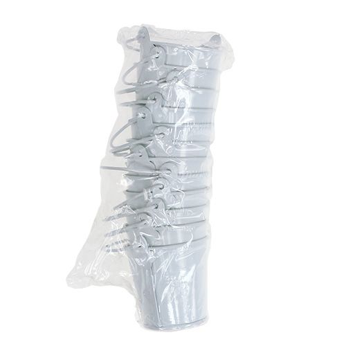 Floristik24 Mini seau blanc Ø6cm H6cm 12p