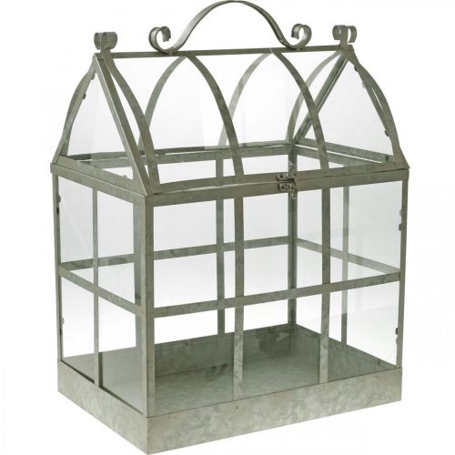 Floristik24 Mini Serre Petite Maison en Verre Décorative Métal Verre H51cm