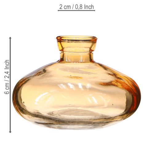 Article Mini vases en verre bulbeux plats orange Ø9cm 6 pcs