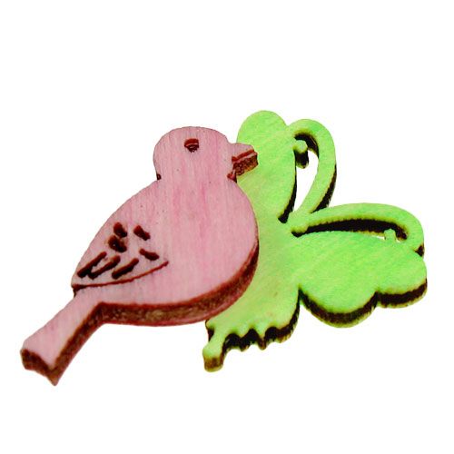 Floristik24 Mini décoration litière en bois 2cm pastel asst. 144 pièces