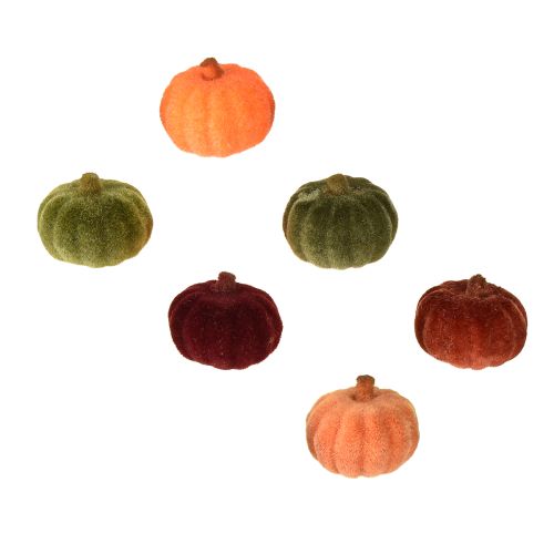 Article Mini décoration citrouille floquée à disperser 6 couleurs Ø4cm 24 pcs