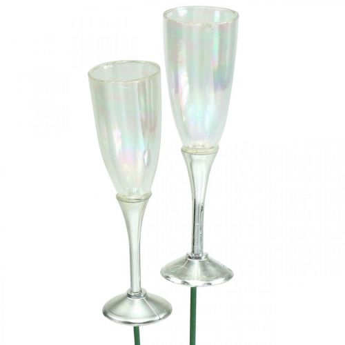 Mini verre à champagne décoration Saint Sylvestre à coller 7,5cm 24pcs
