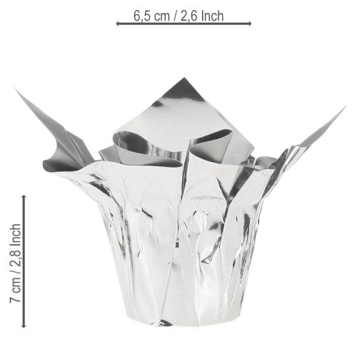 Article Mini jardinière argent emballage cadeau Ø4,5cm H7cm 8 pcs