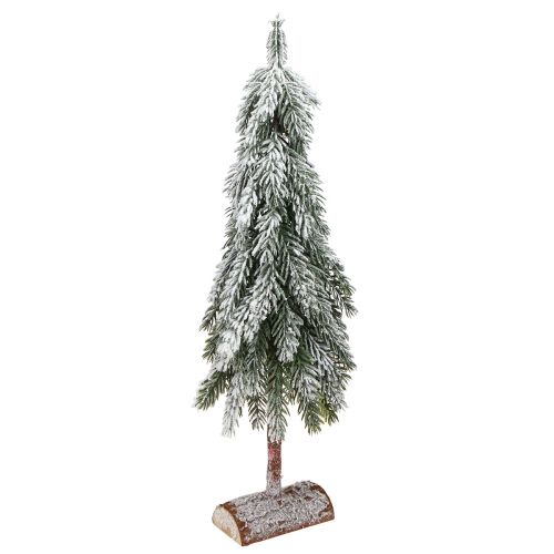 Mini sapin de Noël enneigé vert blanc avec socle H60cm