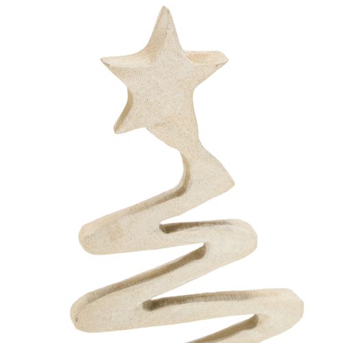 Article Mini sapin de Noël décoratif en métal aspect argile beige H30cm