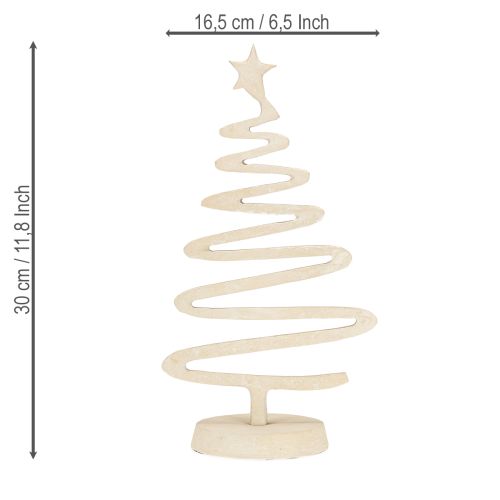 Article Mini sapin de Noël décoratif en métal aspect argile beige H30cm