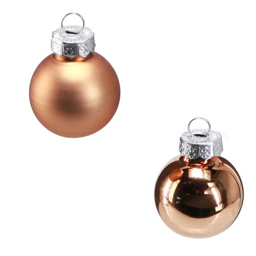 Floristik24 Mini boules de sapin de Noël en verre doré Ø2,5cm 22 pcs