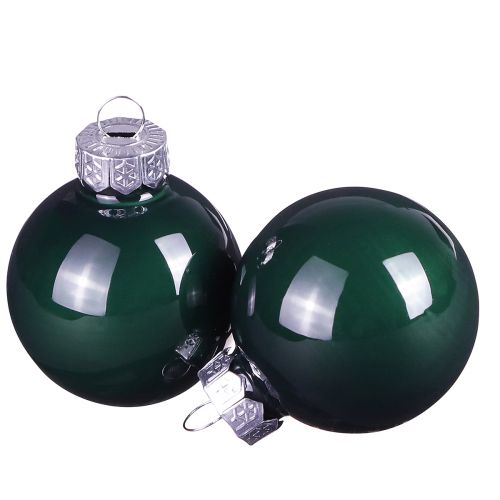 Article Mini boules de Noël verre émail vert Ø3cm 22 pcs