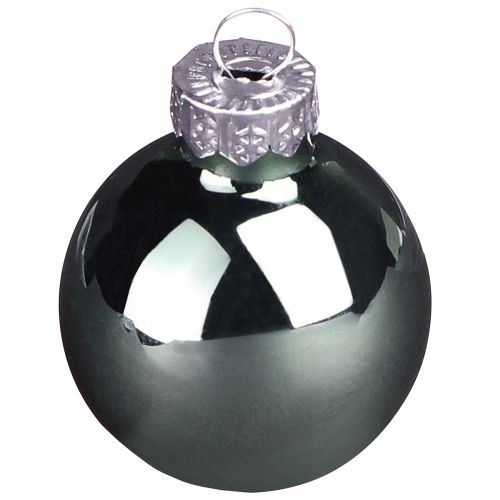 Mini boules de Noël verre vert nacre gris Ø3cm 22 pcs | Floristik24.fr