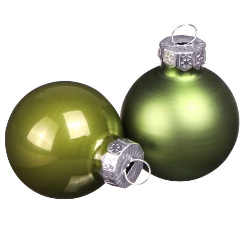 Article Mini boules de Noël en verre mélange vert clair Ø3cm 22 pcs