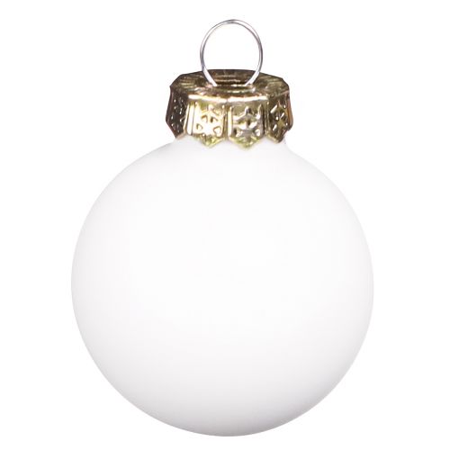 Article Mini boules de Noël en verre émaillé blanc Ø3cm 22 pcs