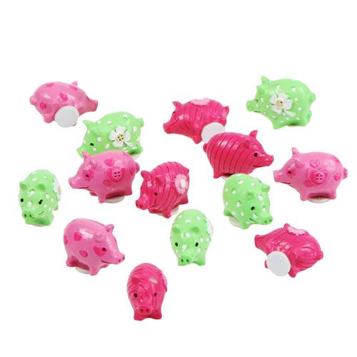 Floristik24 Mini cochons chanceux colorés 2,5cm 45pcs