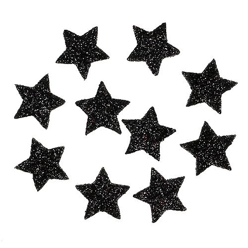 Mini étoile pailletée noire 2,5 cm 96 pièces