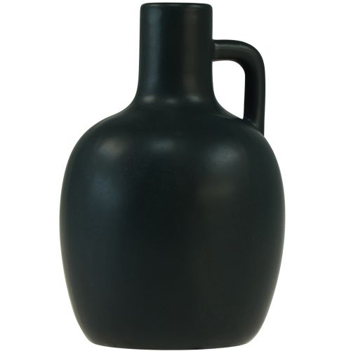 Floristik24 Mini vase en céramique noir mat avec anse Ø9cm H14,5cm