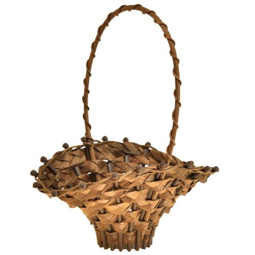 Mini panier avec anse panier en osier panier à anse marron 15×11cm